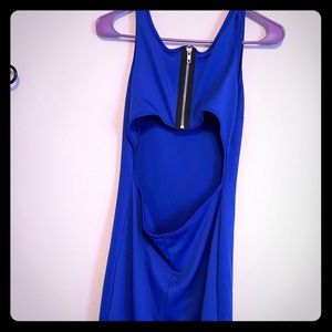 Backless blue dress